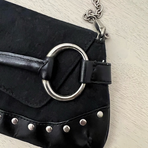Gucci Black horsebit Leather Shoulder Bag with Silver Chain - Picture 5 of 12